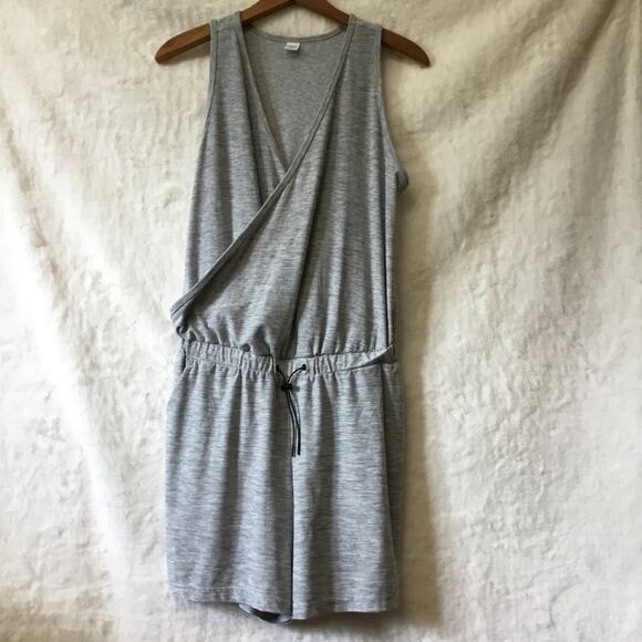 Old Navy Pants - Old Navy Breathe On Gray Cross-Front V-Neck Romper